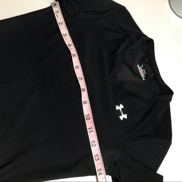 Under Armour V neck long sleeve athletic top rash guard black Size S - Picture 5 of 15